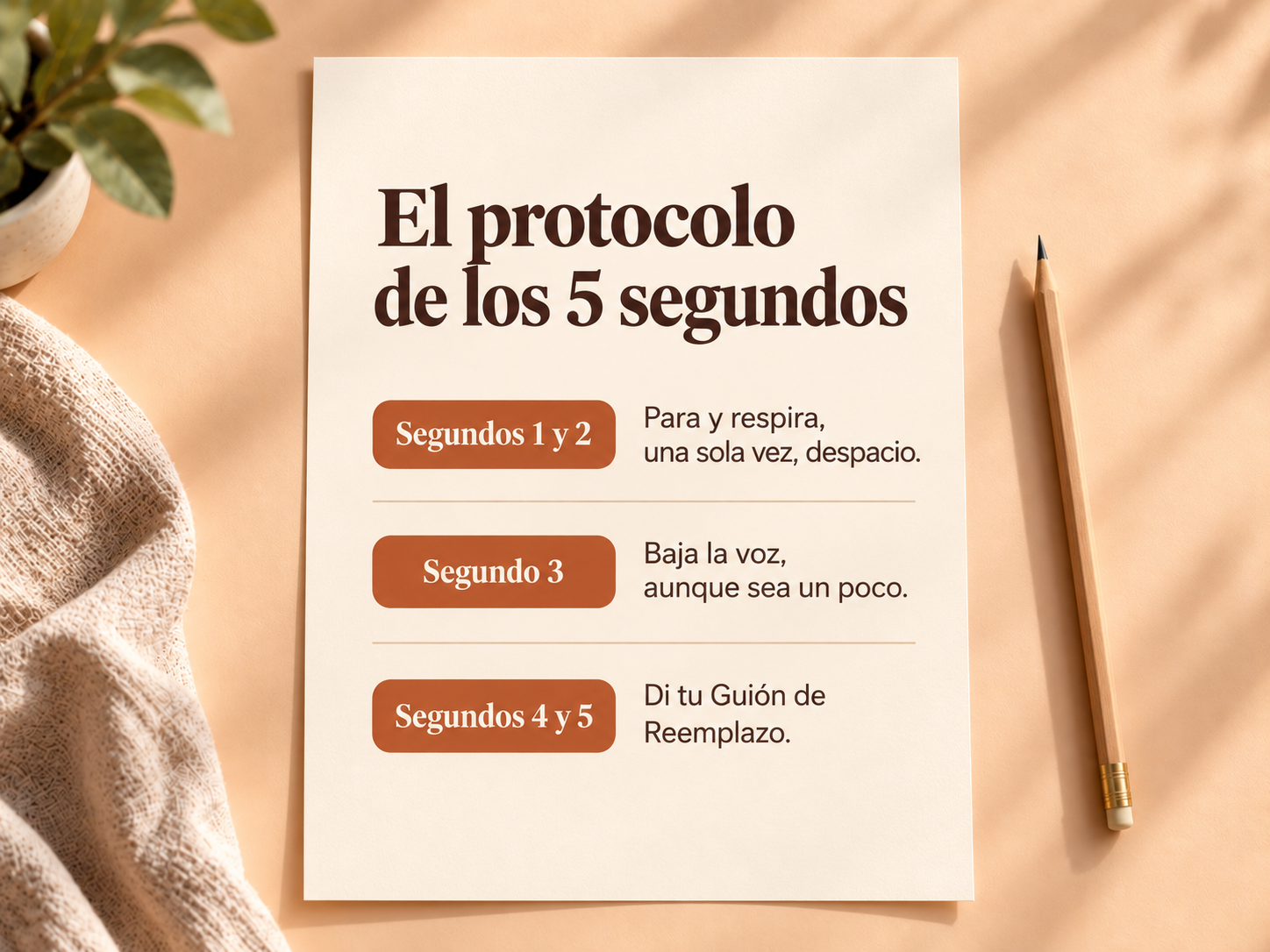 Página del protocolo de los 5 segundos